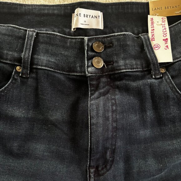 Lane Bryant Tighter Tummy Wide Leg Jeans Size 18 High Rise Dark Wash NWT - Picture 6 of 7